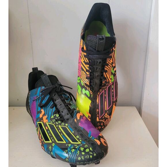 Adidas Adizero Three Stripe Life Cleats Multi Color Men's Size 12 Mix Pattern - Picture 1 of 10